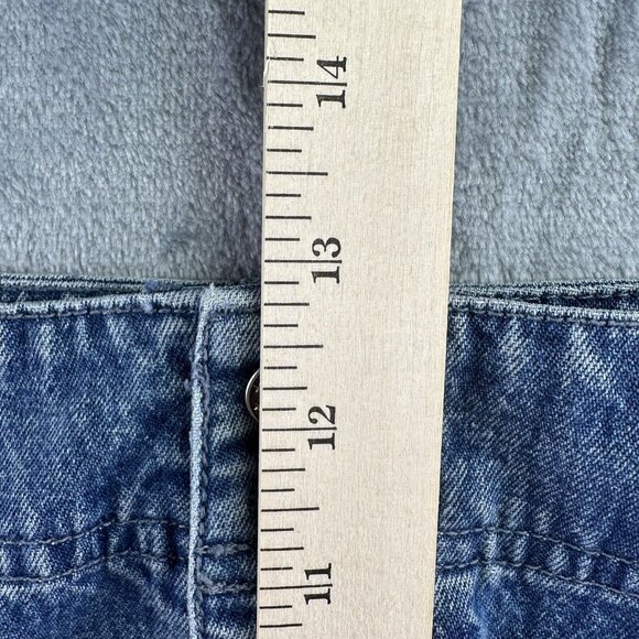 CJ Banks Shorts Womens 18W Blue Flat Front High Rise Cotton Pockets Medium Denim - Picture 3 of 16